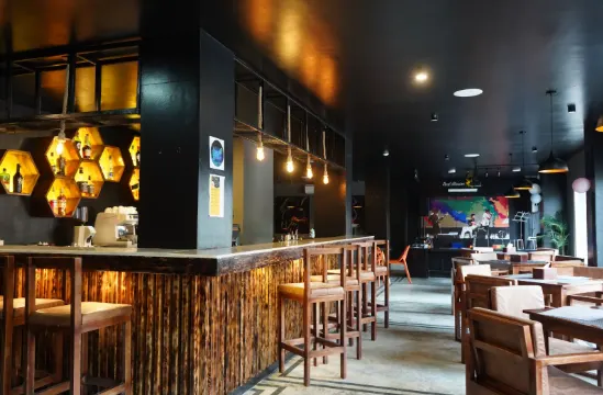 Interior of the completed Real Illusions restro bar in Thimphu