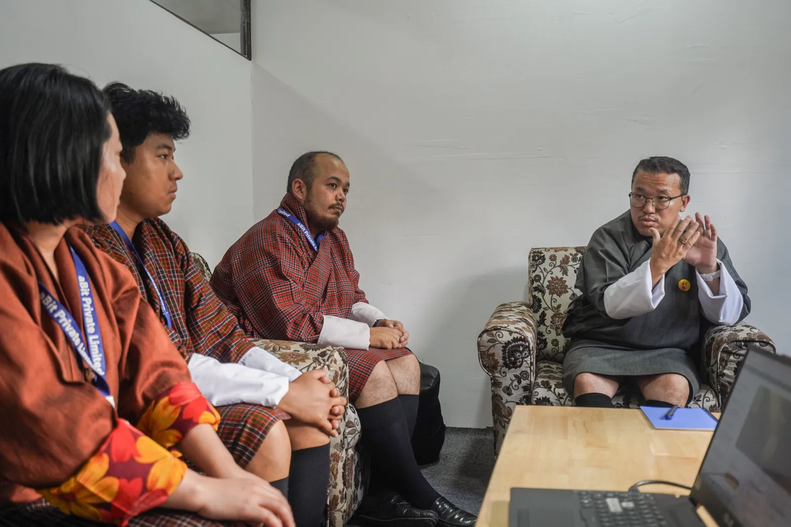 aBit and CRA teams in discussion during the website presentation