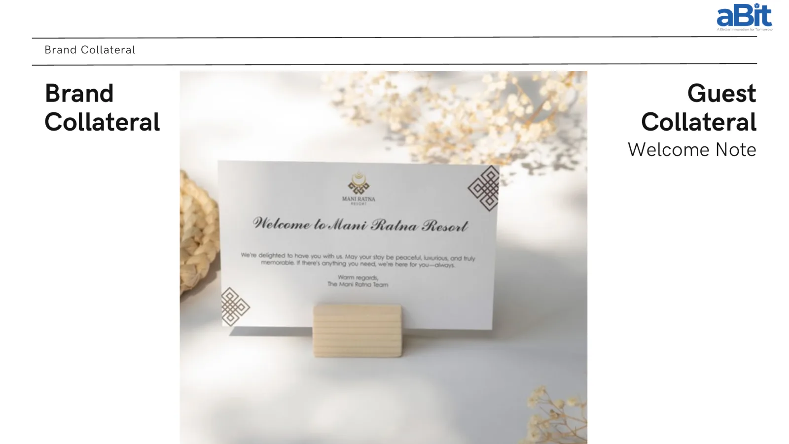 Door hangers in brand brown and gold