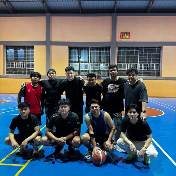 The aBit basketball team after a game